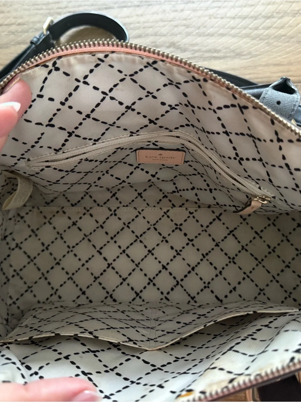 Kate Spade New York Blush Pink Black Saffiano Satchel Crossbody